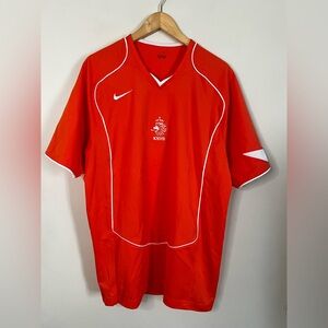 Vintage Y2K Nike 2004 2005 Netherlands Orange Home Soccer Jersey Size L